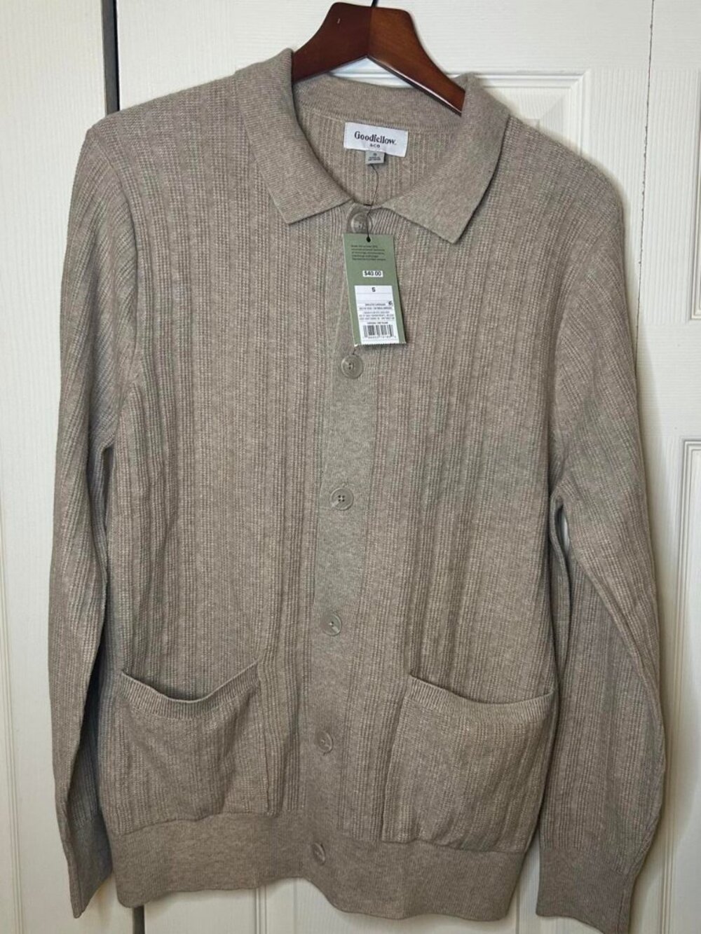 Goodfellow & Co Mens Sweater Cardigan size Small Oatmeal New